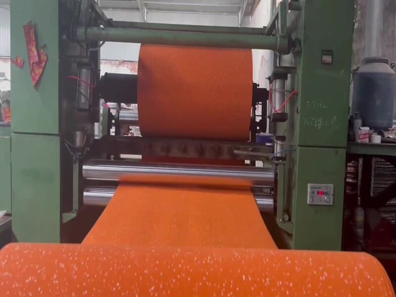 Durable rubber flooring rolls installed in a professional gym